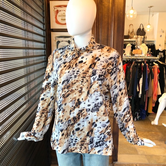 St. John Leopard Print Turtleneck - Picture 2 of 7